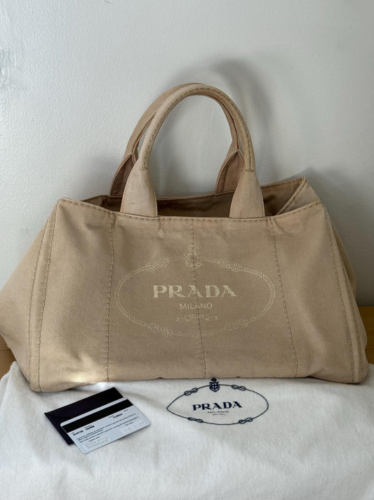 Prada Canapa Large Corda Beige Denim