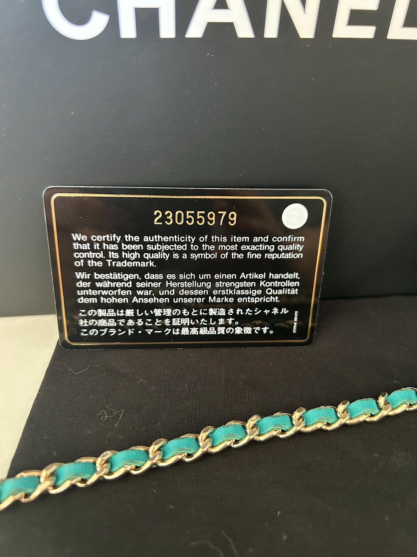 Chanel Classic Wallet On Chain in Teal Quilted Lamskin Leather