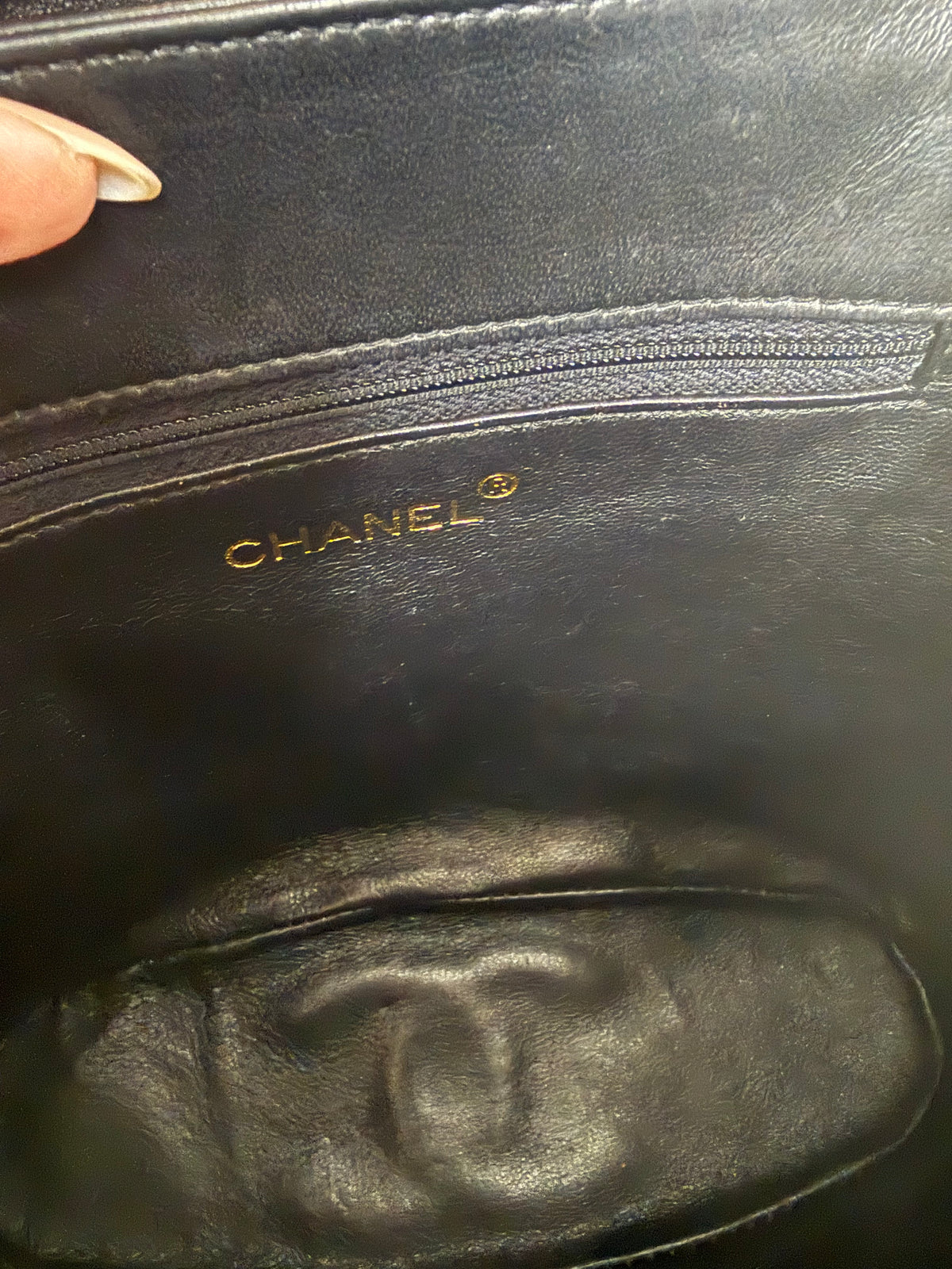 Chanel Vintage Black Lambskin Quilted CC Tassel Bucket Shoulder Bag