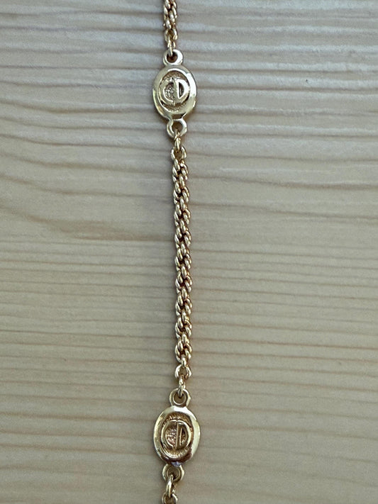 Christian Dior Vintage Gold CD Logo Rope Necklace