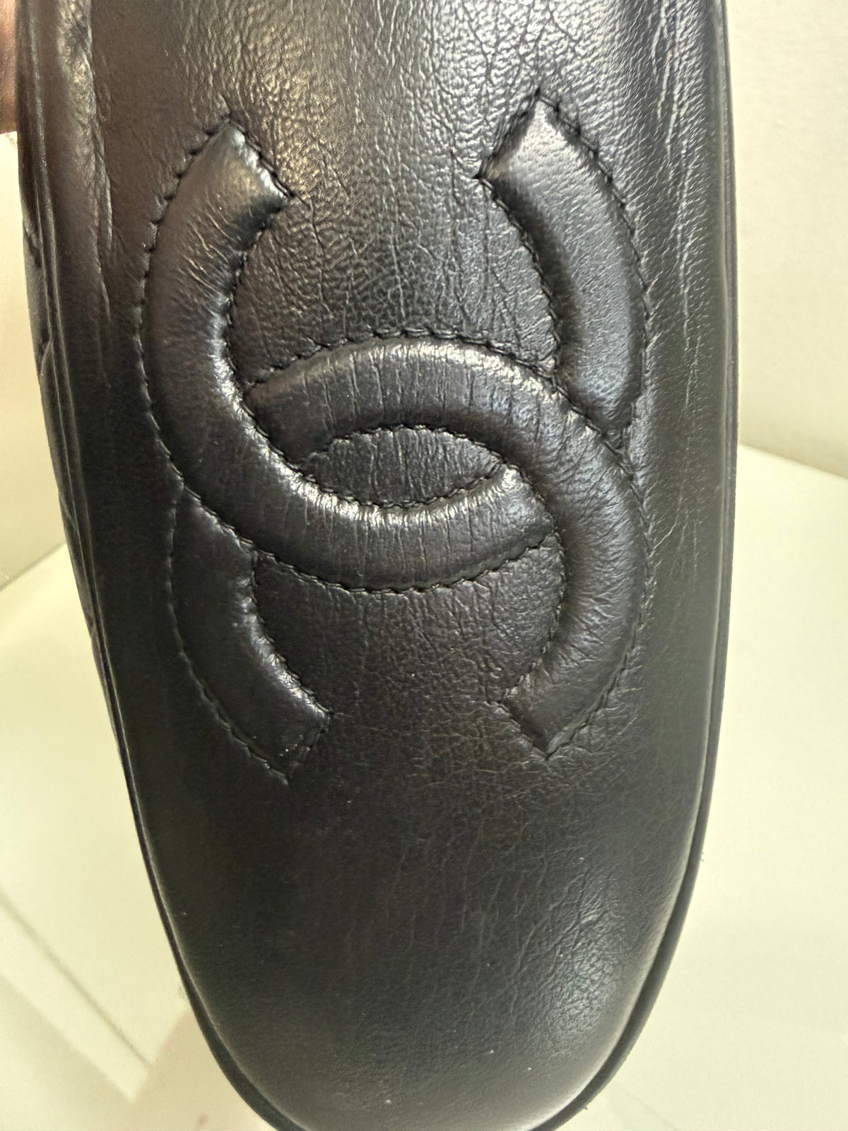 Chanel Vintage Black Lambskin Quilted CC Tassel Bucket Shoulder Bag