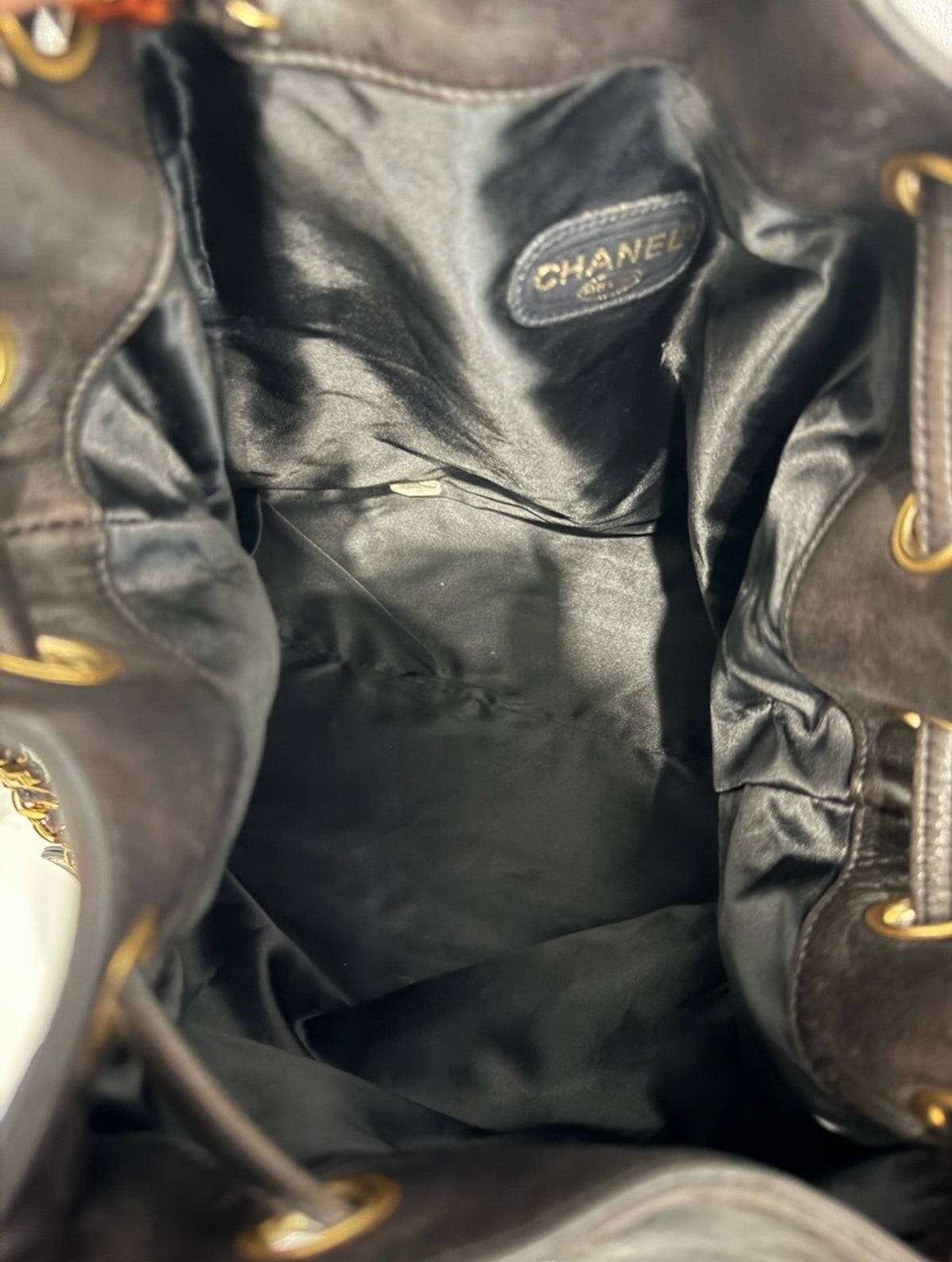 Chanel Mongolian Brown Lambskin Bucket Bag