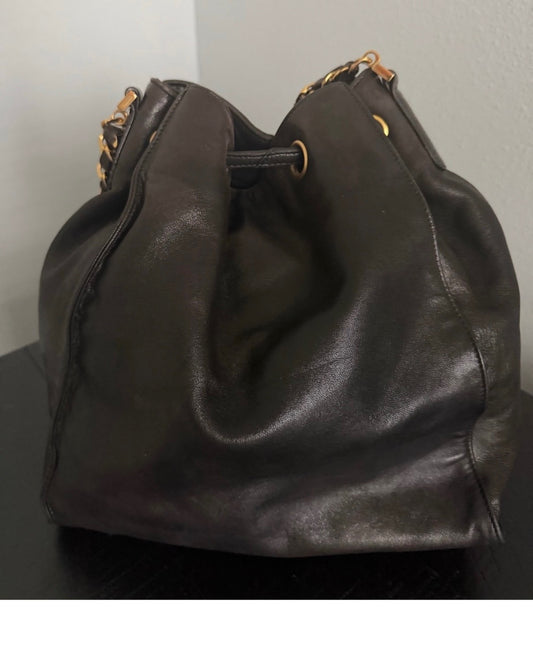Chanel Mongolian Brown Lambskin Bucket Bag
