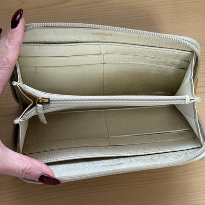 Chanel Metallic Champagne CC Zip- Around