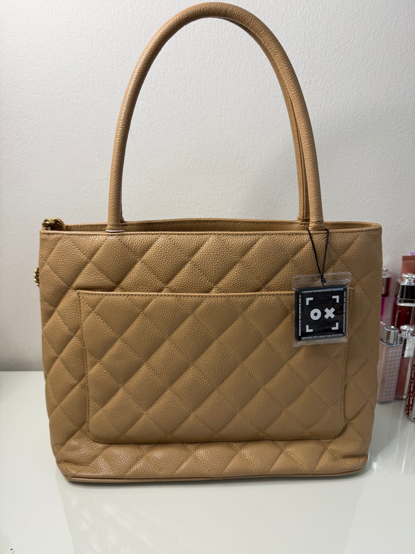 Chanel Beige Cavier Medallion Tote