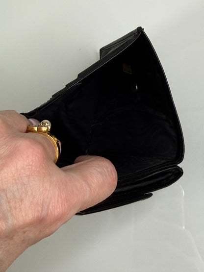 Chanel Black Patent Leather Compact Wallet
