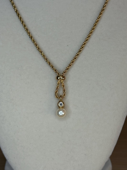 Christian Dior Vintage Pearl with Rope Chain