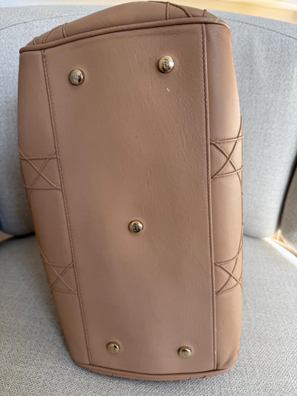 Dior Beige Cannage Leather Granville Polochon Satchel