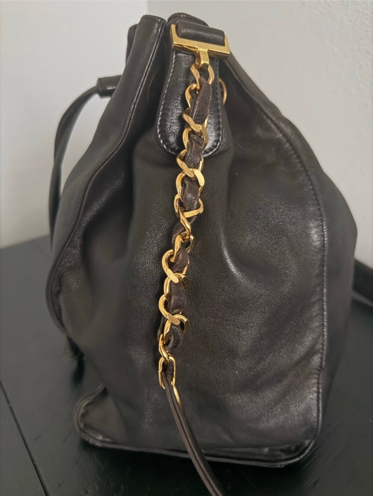 Chanel Mongolian Brown Lambskin Bucket Bag