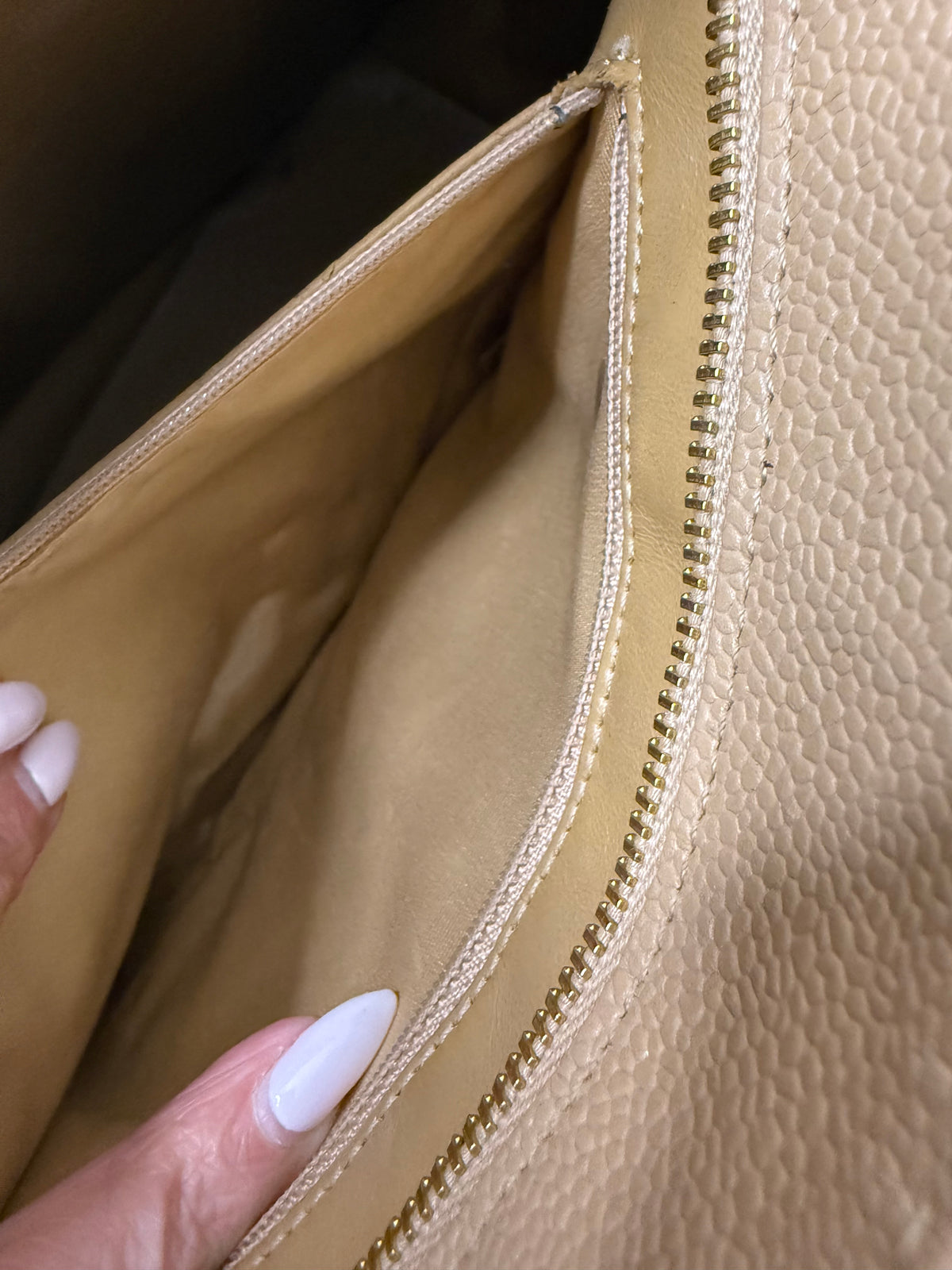Chanel Beige Cavier Medallion Tote
