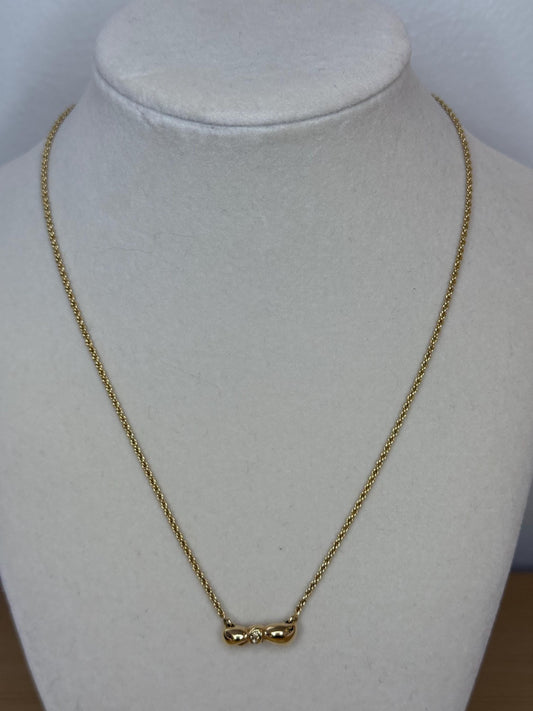 Christian Dior Vintage Bow Necklace with Rhinestones