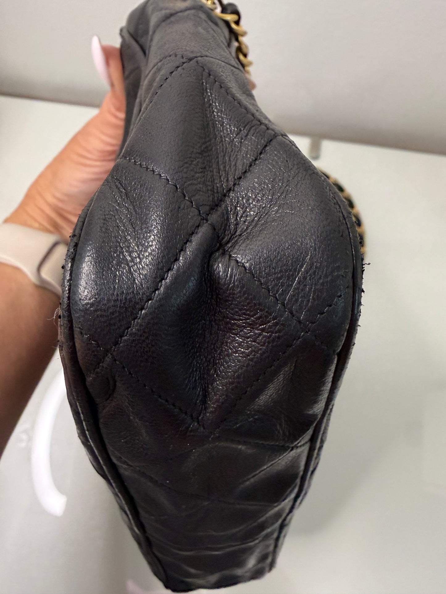 Chanel Vintage Tassel Quilted Black Camera Bag