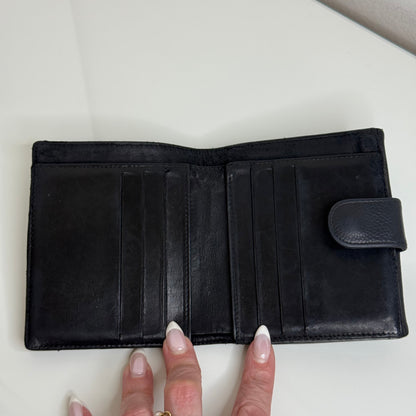 Chanel Black CC Compact Caviar Leather Wallet