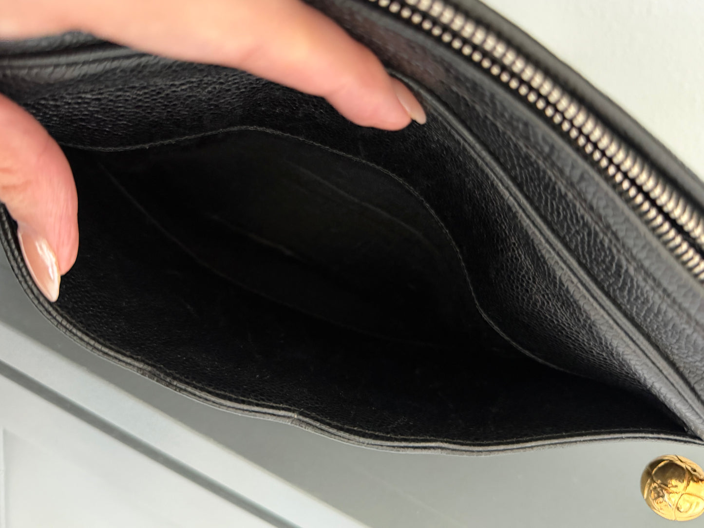 CHANEL Triple CC Black CaviarLeather Crossbody