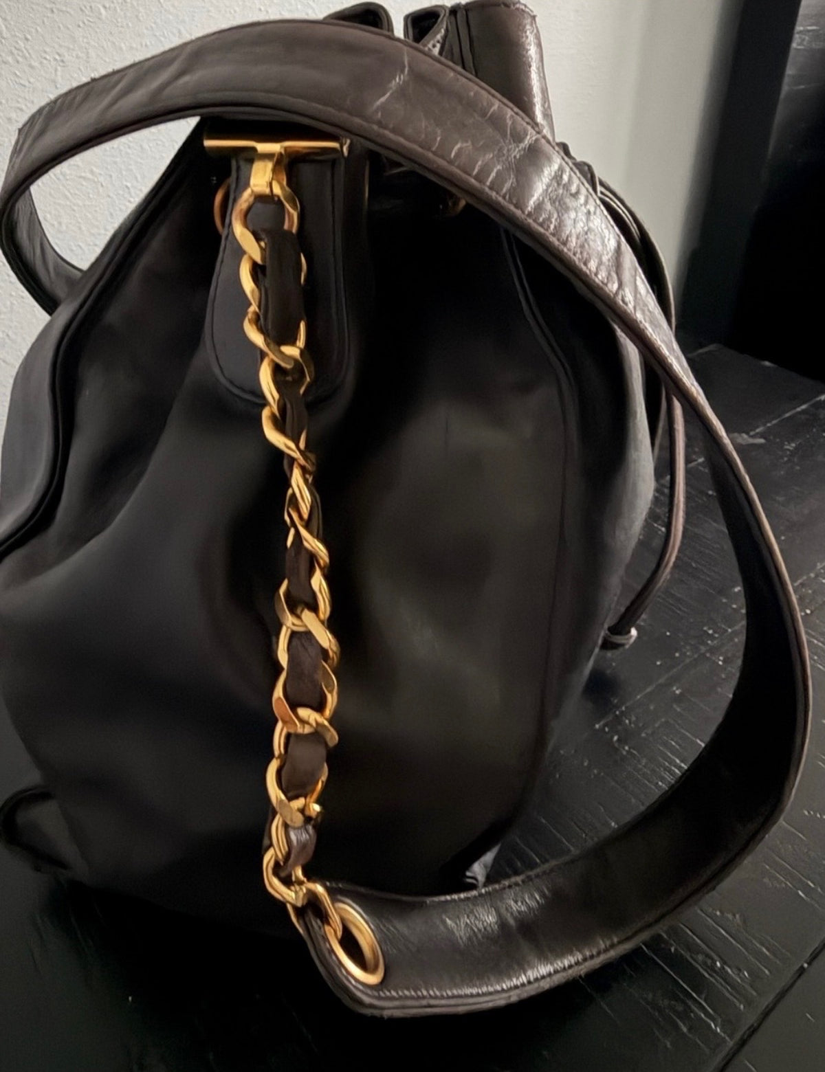 Chanel Mongolian Brown Lambskin Bucket Bag