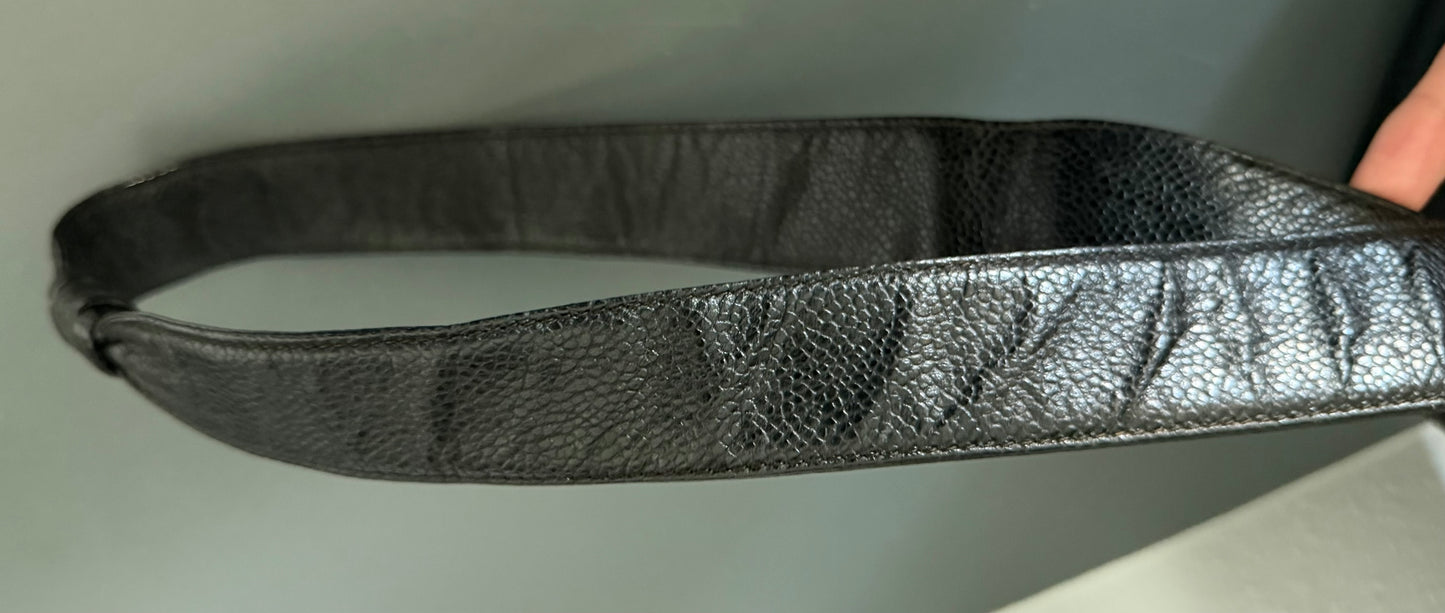 CHANEL Triple CC Black CaviarLeather Crossbody