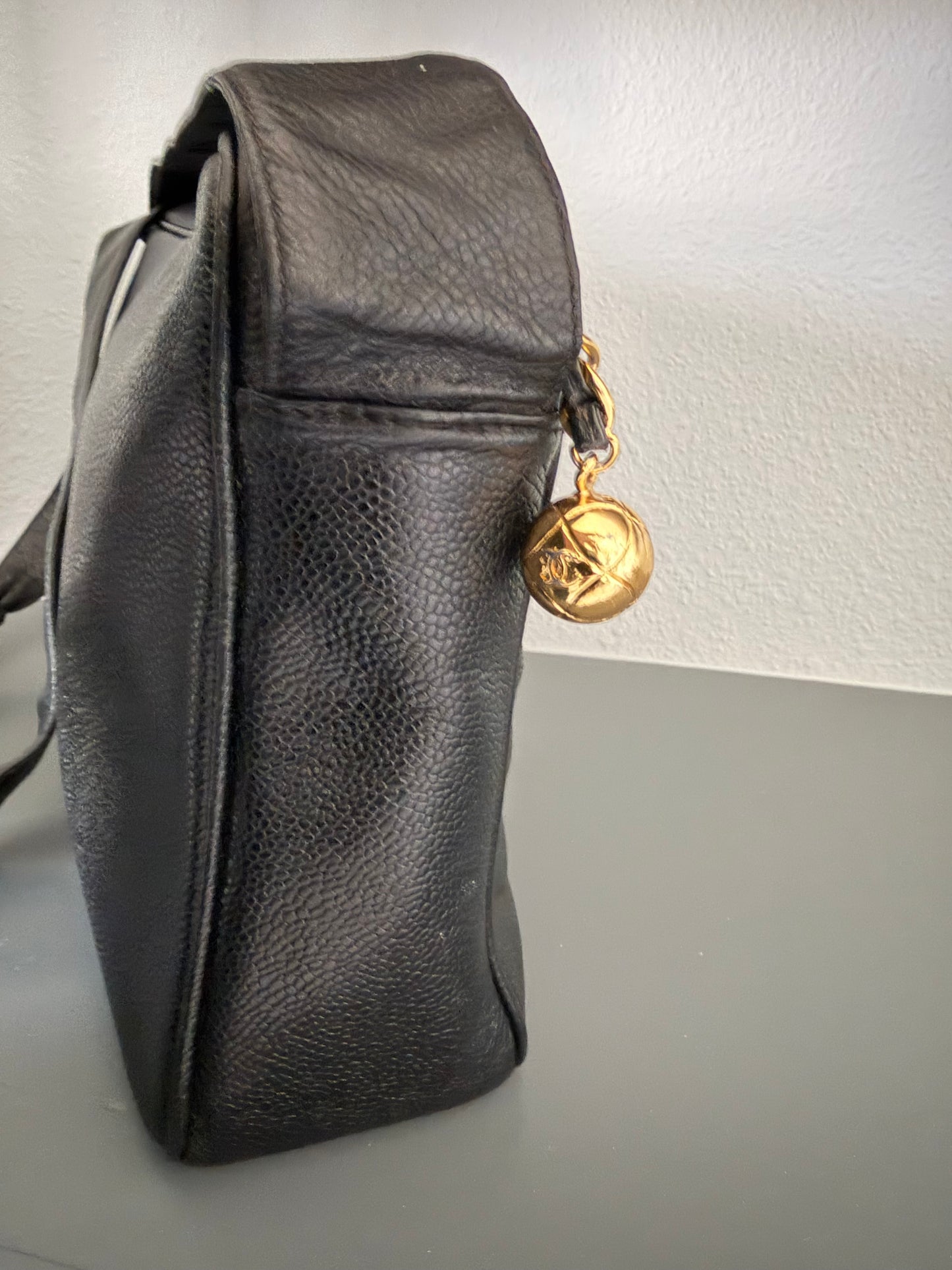 CHANEL Triple CC Black CaviarLeather Crossbody