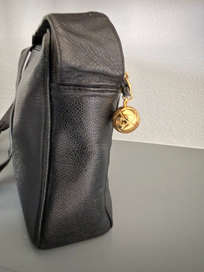 CHANEL Triple CC Black CaviarLeather Crossbody
