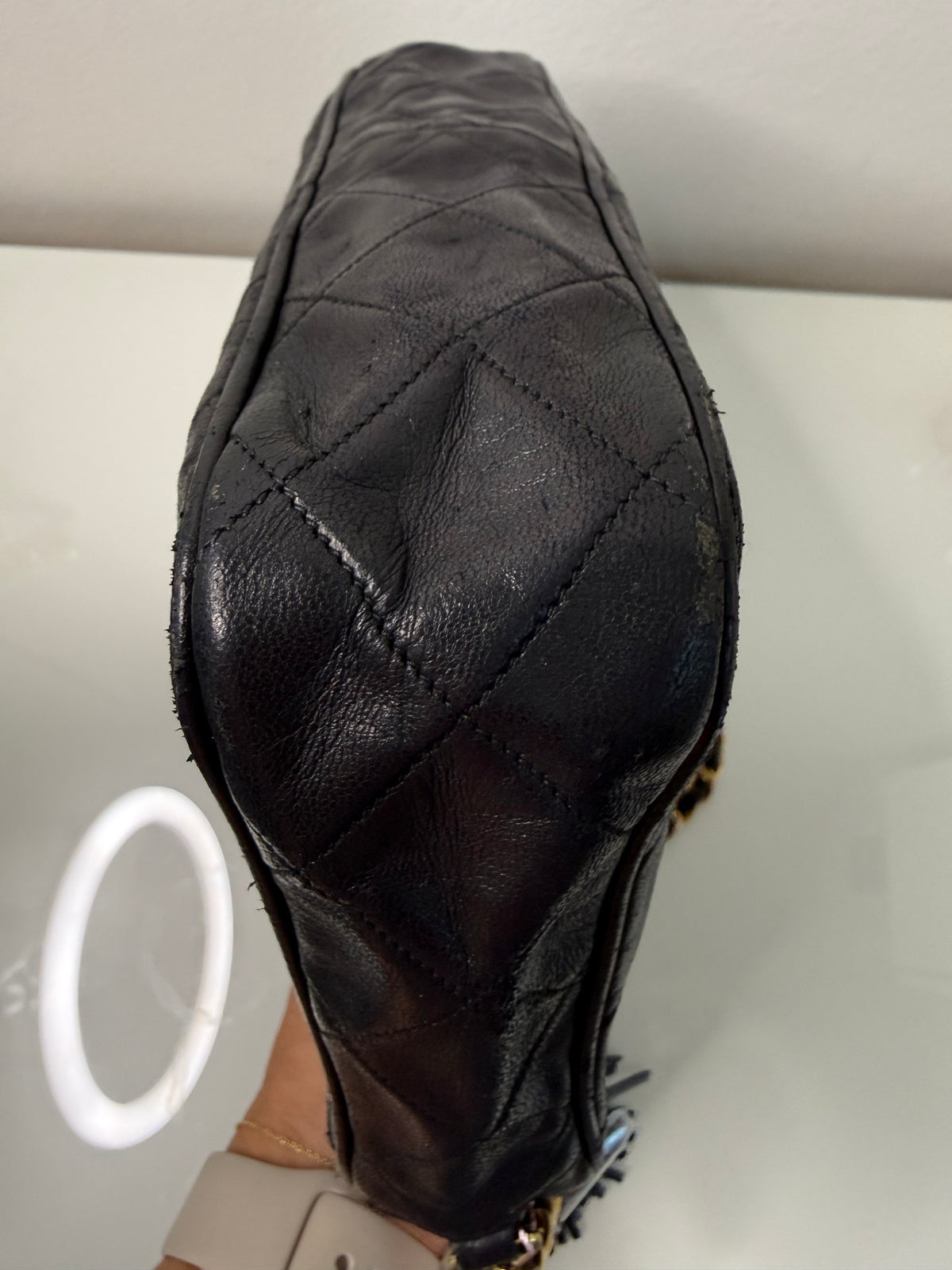 Chanel Vintage Tassel Quilted Black Camera Bag