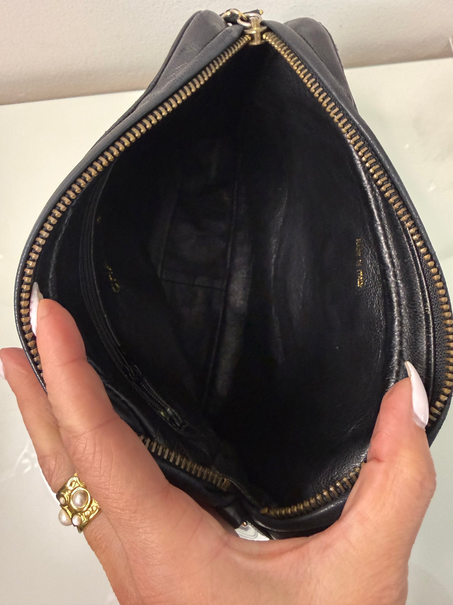 Chanel Vintage Tassel Quilted Black Camera Bag