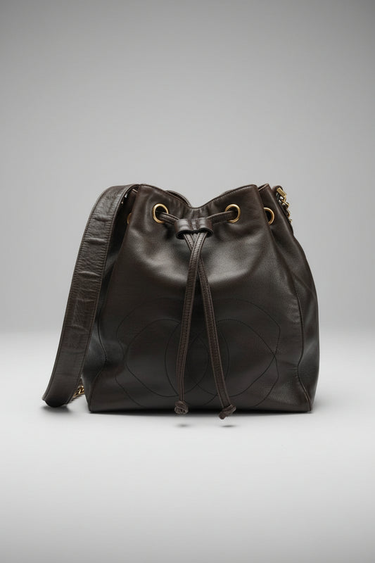 Chanel Mongolian Brown Lambskin Bucket Bag