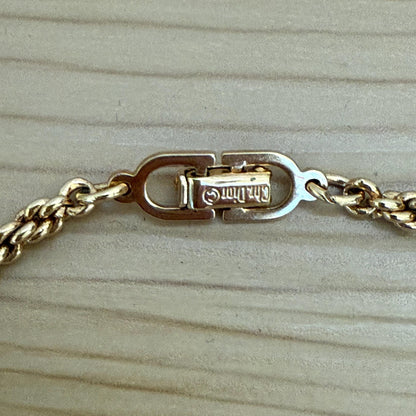 Christian Dior Vintage Gold CD Logo Rope Necklace