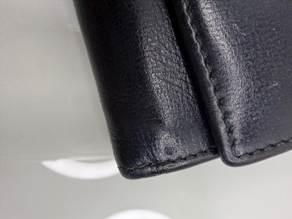 Gucci Long Black Leather Wallet with 2 tone interlocking GG hardware