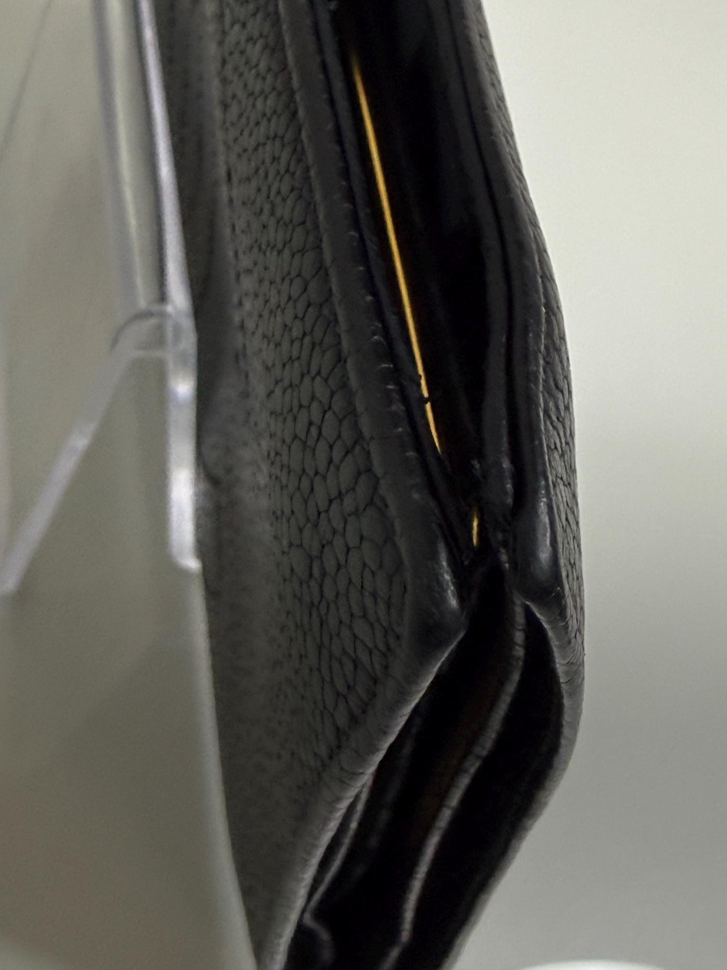 Chanel Coco Mark Black Caviar Leather Wallet