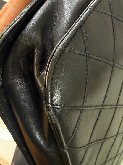 Chanel Vintage Black Quilted Lambskin Briefcase