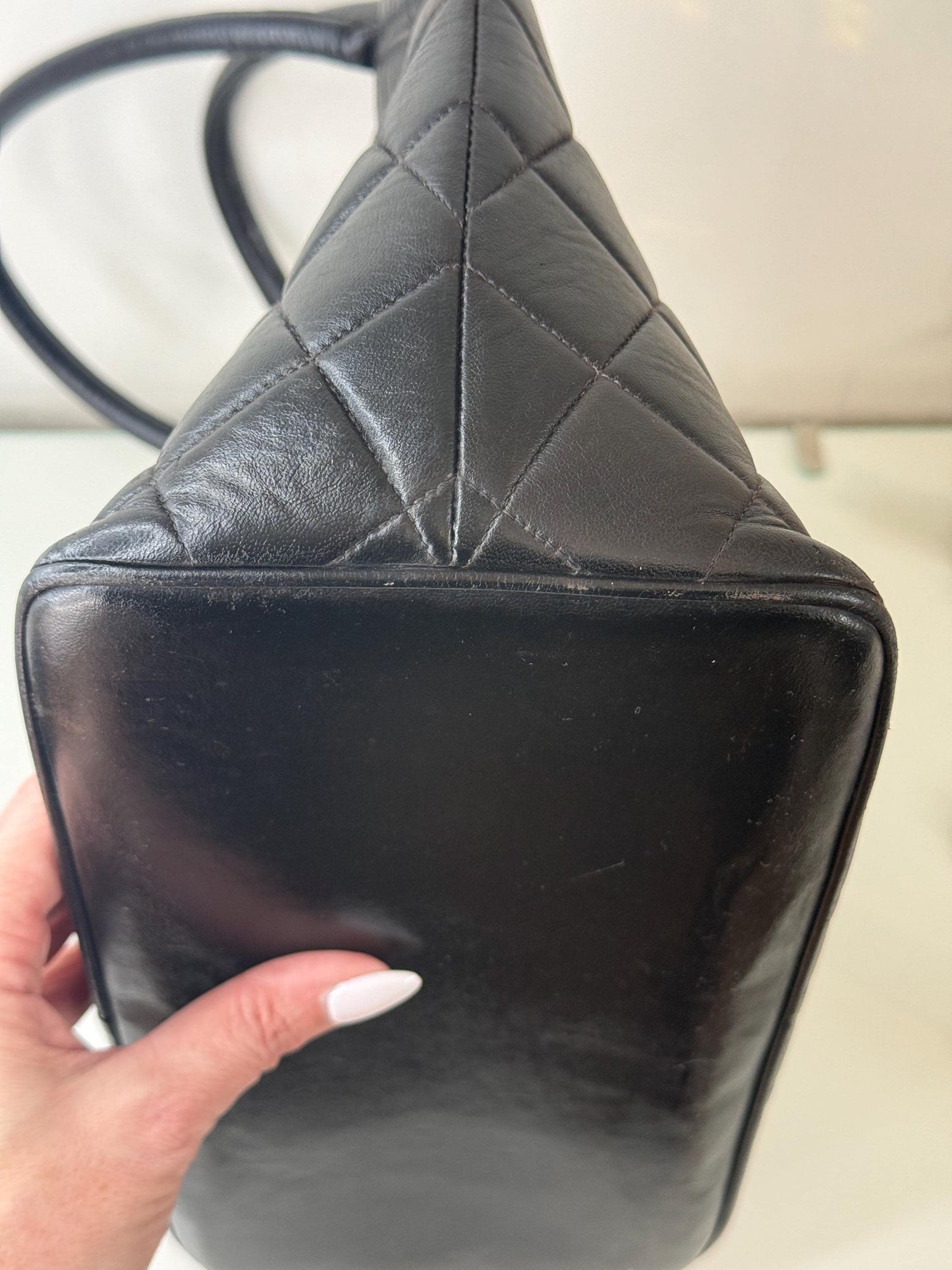 Chanel Vintage Timeless Medallion Black Lambskin Tote