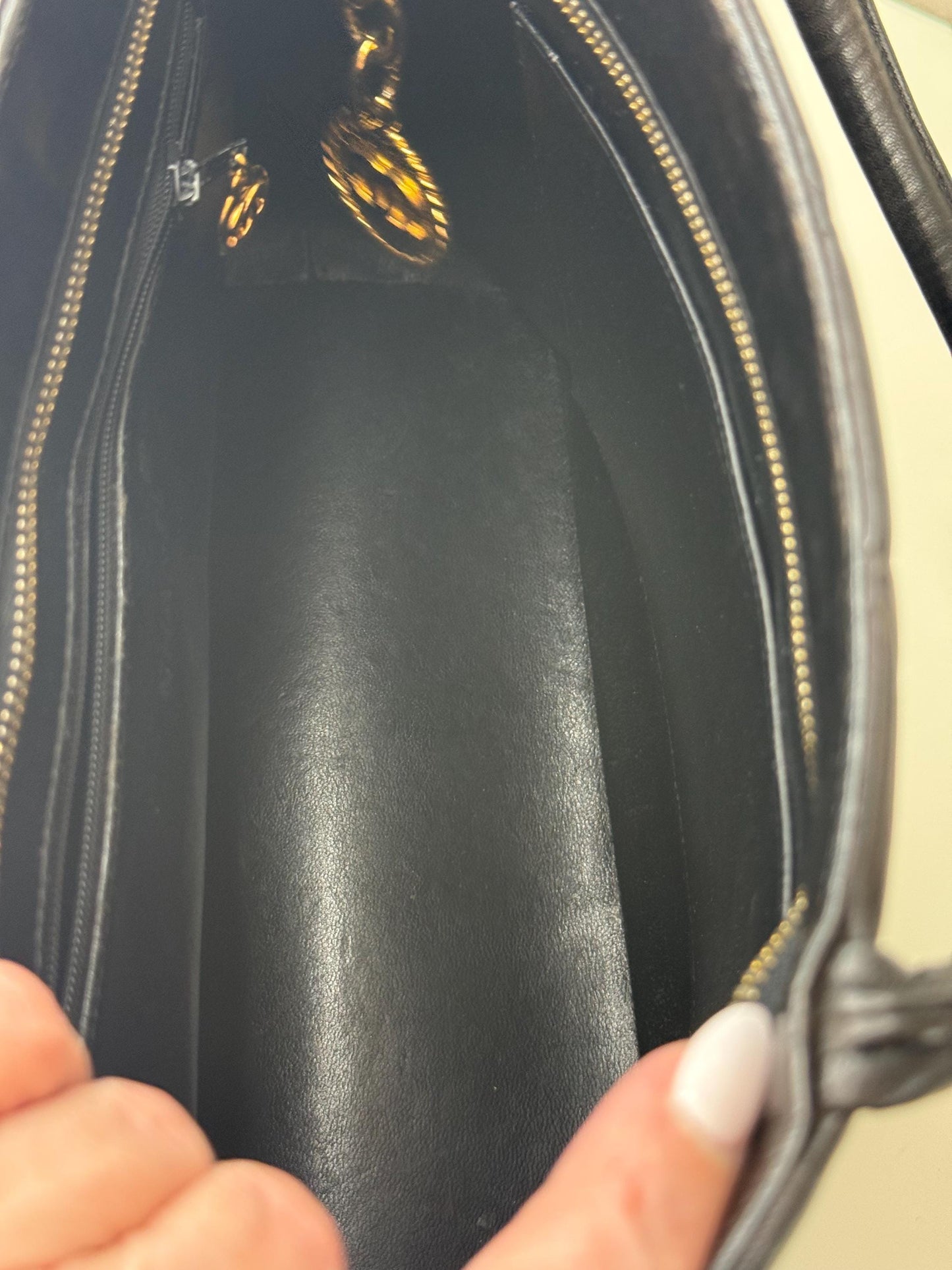 Chanel Vintage Timeless Medallion Black Lambskin Tote