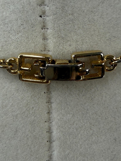 Givenchy Vintage Gold Plated Rhinestone 4G Necklace