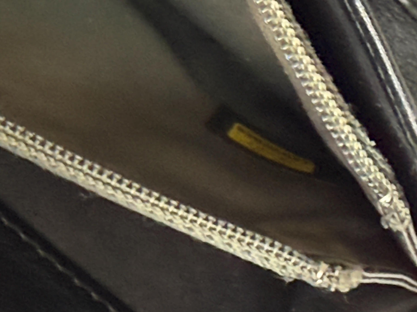 Chanel Black Patent Zipper Long Wallet with flowers