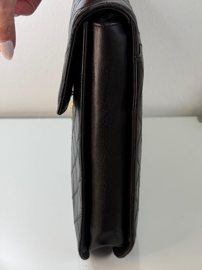 Chanel Vintage Black Quilted Lambskin Briefcase