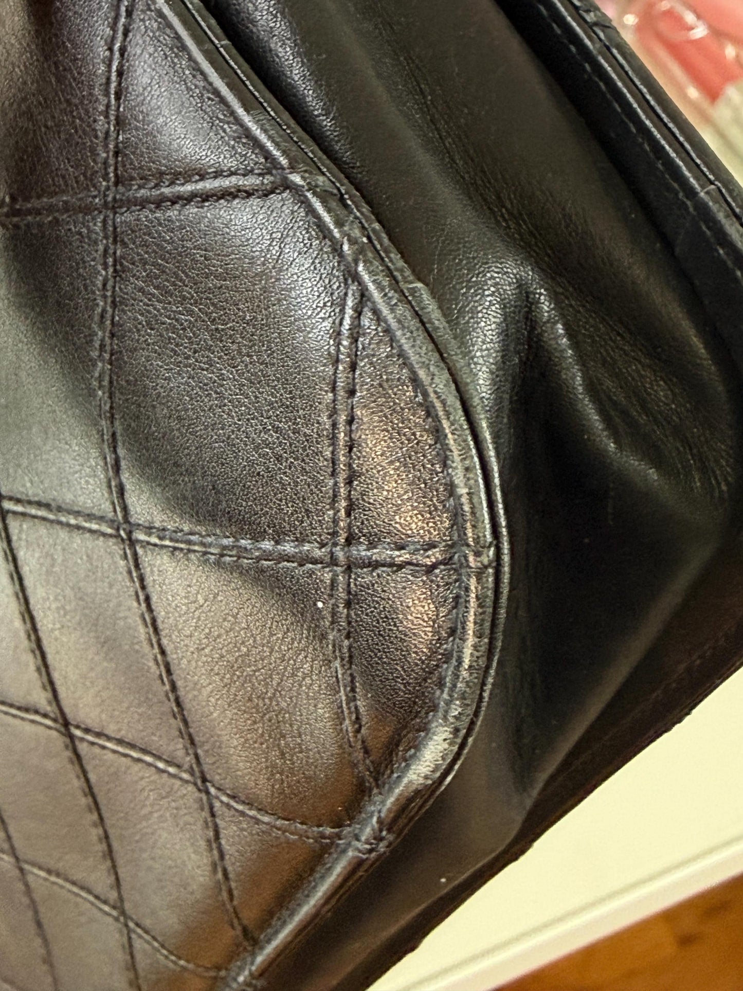 Chanel Vintage Black Quilted Lambskin Briefcase