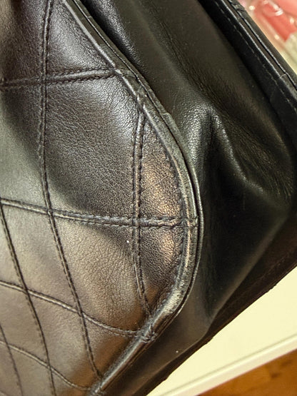Chanel Vintage Black Quilted Lambskin Briefcase