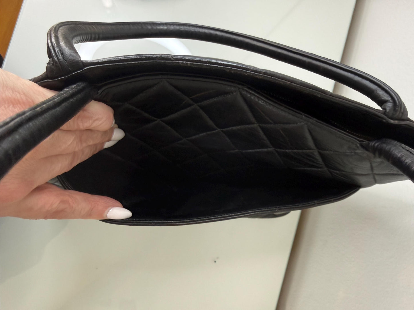 Chanel Vintage Timeless Medallion Black Lambskin Tote